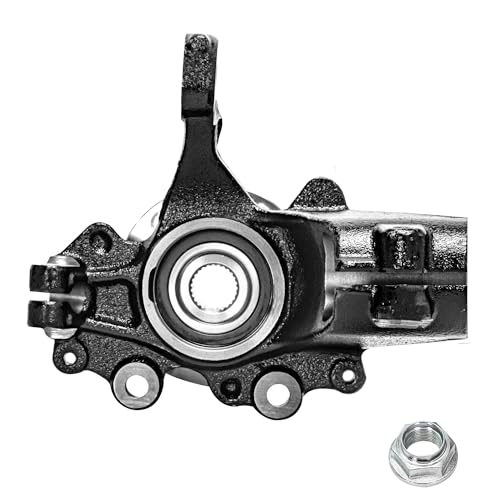 Image of Detroit Axle - 2.0L Front 2pc Steering Knuckles for 12-18 Ford Focus, Driver Side Steering Knuckles with Wheel Bearing Hubs Assembly 2012 2013 2014 2015 2016 2017 2018 Replacement