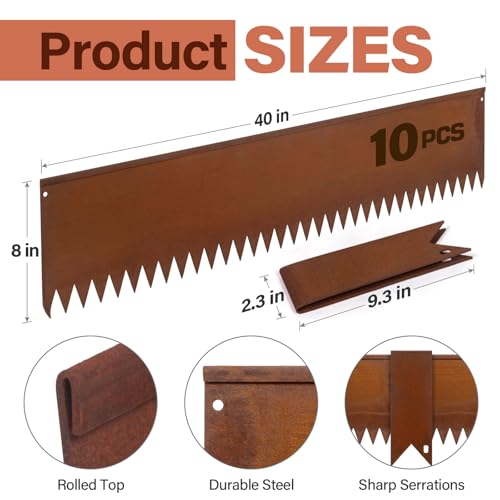 Laveve Landscape Edging Border - Pre-Rusted Galvanized Steel Edge, No-Dig Hammer-In Metal Garden Edging With Clips For Lawn Yard Garden thumb #1