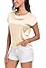 Wantschun Womens Silk Satin Shirt Casual Cap Short Sleeve Blouse Basic Round Neck Work Tops Champagne ; 1X