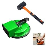 Floor Gap Fixer Tool for Laminate & Vinyl Plank, Heavy Duty Suction Cup Floor Gap Repair Kit, Rubber Hammering Surface, Quick Fix Stick to Close Gaps Without Disassembly (Green Tool + Hammer)
