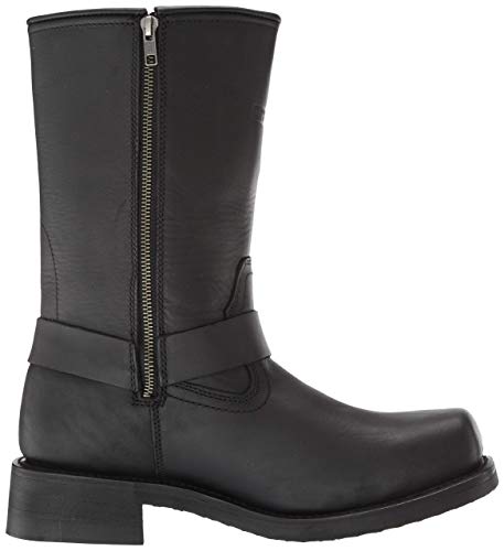 RIDETECS 13" Waterproof Biker Riding Boots For Men, Black - Full Grain Oiled Leather with Harness Strap