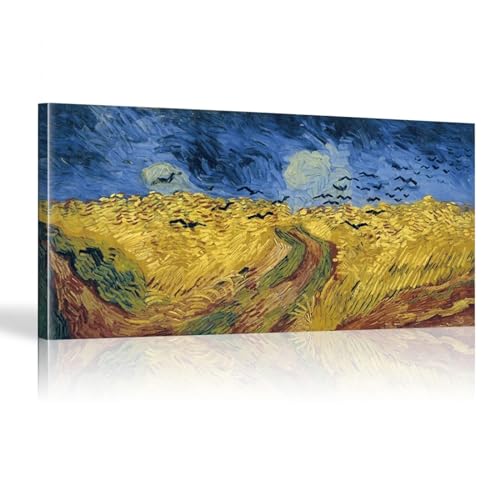 Art mural Van Gogh Champ de blé avec corbeaux pour sublimer le design du salon