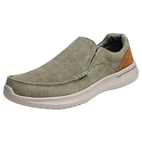 Bruno Marc Men's Slip On Trainers Lightweight Loafers Casual Walking Shoes Khaki Dockey Size 11 US/10 UK Cover
