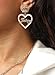 Juicy Couture Logo and Pink Heart Dangle Earrings for Women, Gold-Tone Heart Earrings with Embellished Crown Stud