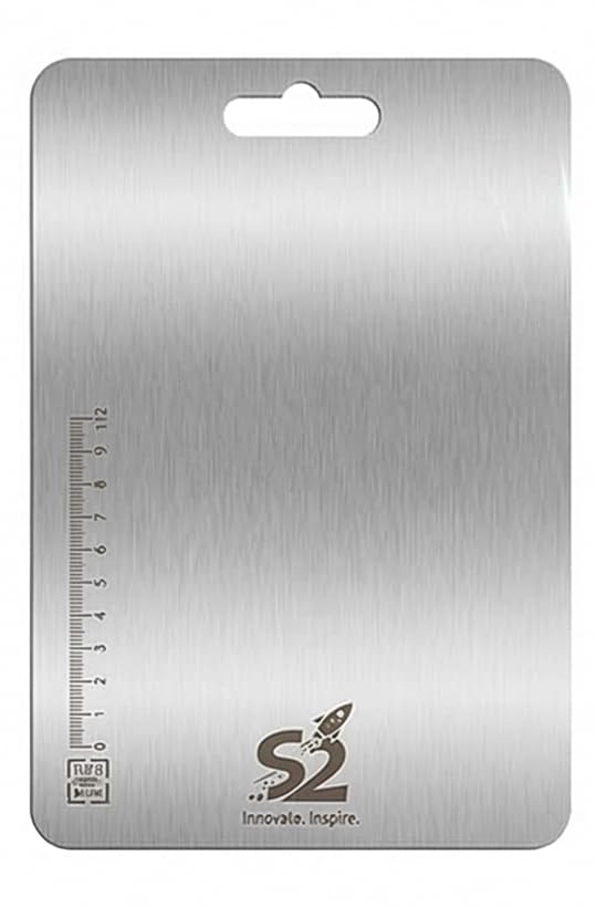 Stainless Steel Chopping Board with Safe Smooth Edges 35cm x 25cm | Metal Cutting Board for Vegetables, Fruits, Meat, Brea...