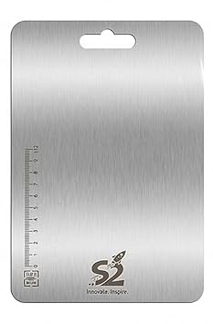 Stainless Steel Chopping Board with Safe Smooth Edges 35cm x 25cm | Metal Cutting Board for Vegetables, Fruits, Meat, Bread | Hygienic & Rustproof