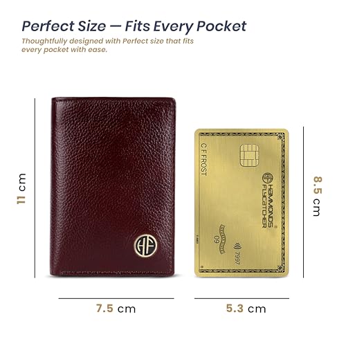 Image of HAMMONDS FLYCATCHER Genuine Leather Card Holder for Men and Women Slim RFID Blocking Bifold with 6 Card Slots Cash Compartment Compact Credit Debit Card Case Minimalist Pocket Organizer