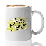 Monday Coffee Mug - Happy Monday - First Day Working Productive Early Morning Coffee Wake Up Worker Office School Student Teacher Cheer Up 11 Oz