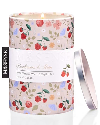 MSENSE-Raspberries-Rain-Scented-Candle-Medium-Jar-Candle-113oz-Natural-Soy-Wax-for-Home-Scented-Floral-Candles-Gift-for-Spring-Holiday-Up-to-60-Hours-Burning-Long-Lasting-Fragrance MSENSE Raspberries Rain Scented Candle Medium Jar Candle 113oz Natural Soy Wax for Home Scented Floral Candles Gift for Spring Holiday Up to 60 Hours Burning Long Lasting Fragrance
