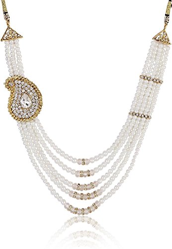 American Diamond Pearl Necklace Set with Earrings
