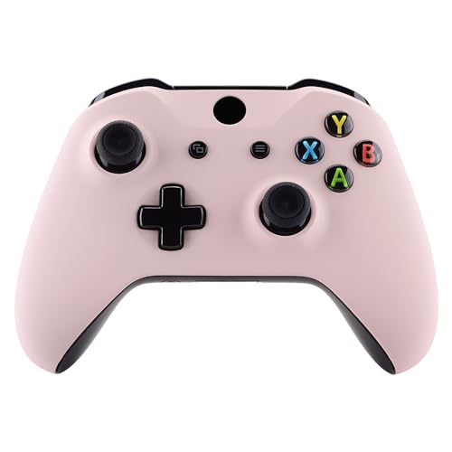 Image of eXtremeRate Front Housing Shell + Side Rails Handles for Xbox One Controller (Model 1708), Cherry Blossoms Pink Replacement Faceplate Parts with Back Panels for Xbox One X & One S Controller