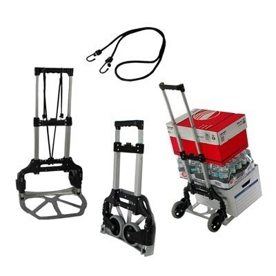 Carrinho de Mao Dobravel Feira com Capacidade ate 80 kg de Aluminio Carga Transporte Preto (BSL-CARE