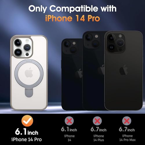 Image of iPhone 14 pro Magsafe Stand Case | Matte Design & 360 Protection | Military-Grade Apple iPhone 14 pro Cover | Ultra Premium - Gray