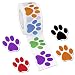 Colorful Paw Print Stickers, 1 Roll Dog Paw Labels Stickers by JPSOR, 6 Colors(Red, Orange, Green, Blue, Purple, Black)