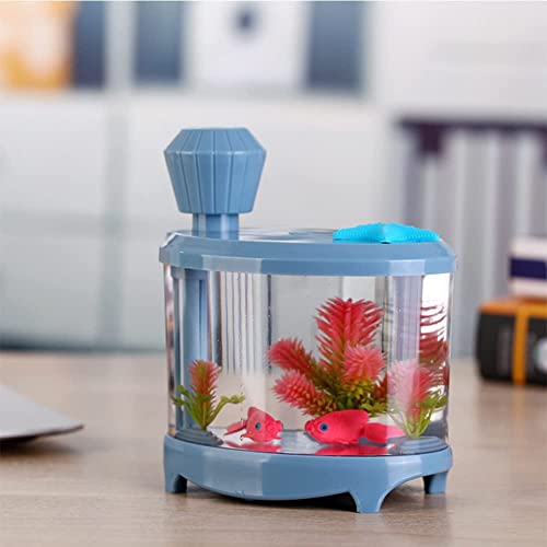Aekan Micro Landscape Humidifier, 460Ml Cool Mist Small Humidifier, Usb Quiet Operation Desktop Humidifiers For Bedroom Travel Office Home, 2 Mist Modes (Blue) #TOP3