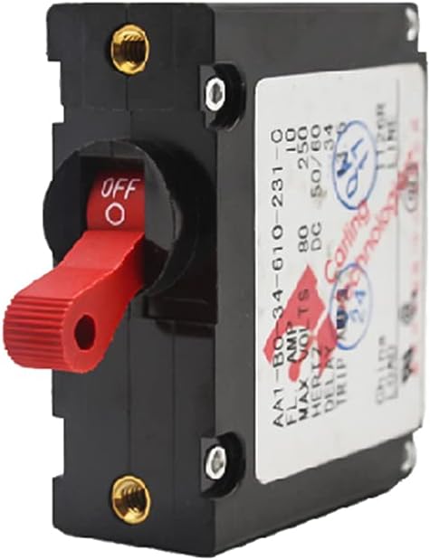 DC/AC Electric Magnetic Circuit Breaker Manual ON/Off Toggle Reset Red Switch Single Pole 10Amp