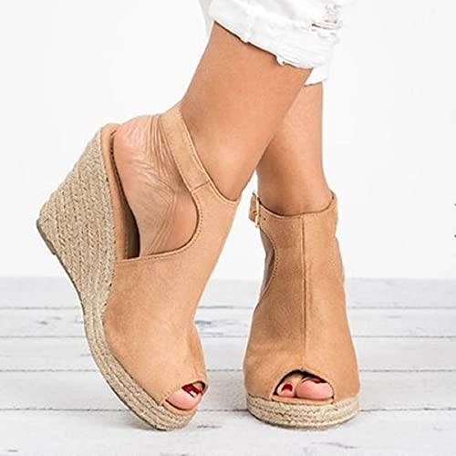 Pbnbp Casual Espadrilles Wedge Sandals For Women Summer Platform Sandals Peep Toe Beach Shoes Ankle Strap Buckle Mules Dressy Comfort Trendy Sandalias thumb #4