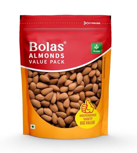 Image of Bolas California Almonds Value Pack 500g | Badam Giri | High in Fiber | Rich in Protein, Magnesium & Dietary Fibre | Nuts & Dry Fruits