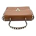 Valentino Rockstud Bright Coganc Signle Handle Brown Handbag Bag Italy New