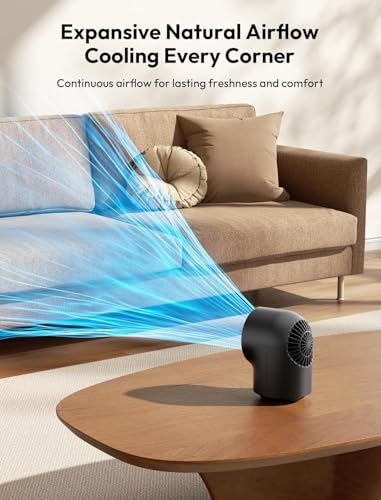 Image of Aecooly Touch Control Desk fan, 100 Speeds Quiet Digital Display Small Table Fan, 4000mAh Battery Powered Desktop Fan for Bedroom, Bedside, Office, Travel -Black