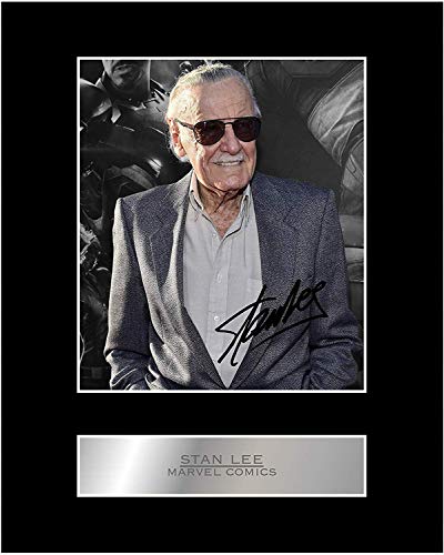Iconic pics Stan Lee Signed Mounted Photo Display #05 Printed Autograph Gift Picture Print