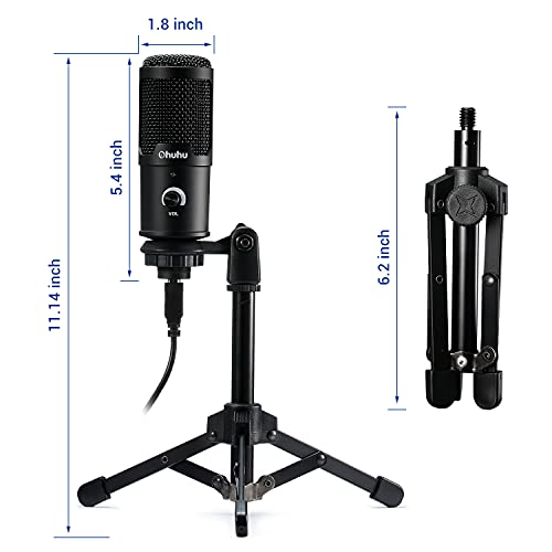USB Mikrofon, Ohuhu Gaming Mikrofon mit Stativ, Mikrofon Stativ für MAC, Windows und PS4, Microphone Kondensator… – Bild 8