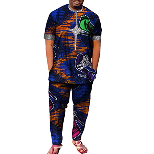 Ensemble Dashiki homme avec haut à manches courtes et pantalon long 24FS1108