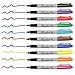hycodest Permanent Markers Black Marking Pen Fine Tip Oil-based Drawing Pen Quick Drying Ink for Most Surfaces, Applicable to All Series of Hello My Name Is Stickers (10 Colors Pens)