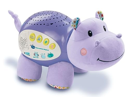 Vtech Baby Sternenlicht Nilpferd – Einschlafhilfe mit Sternenlicht-Projektor Musik Gute-Nacht-Geschichten und Geräuschen – Für Kinder von 0-24 Monaten