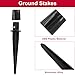 Biaungdo 8 Pack Metal Stakes, 5.3 Inch Solar Light Replacement Stakes, Black Outdoor Ground Stake for Yard Landscape Garden Pathway Patio Lamps Pole