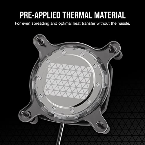 CORSAIR Hydro X Series XC7 RGB PRO CPU Water Block for Intel LGA 1700, 1200, 115X and AMD Socket AM4 (Copper Cold Plate, 110 MicroCooling Fins, 5V ARGB Motherboard Adapter Cable Included) White