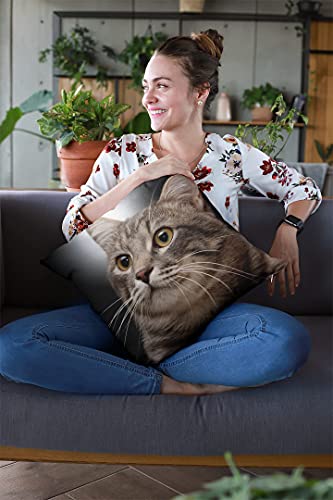 Wazhijia Cute Cat Throw Pillow Cover Couch Pillow Case Square Outdoor Pillow Sofa Bed Lumbar Pillowcase Decorative 18 X 18 Inch #TOP1