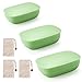 Produktbild Gwolf Seifendose, Seifendose Reise, 3 Stück Seifenschale Box mit Deckel und 3 Stück Seifensäckchen Sisa für Haus, Bad, Dusche Schnell Trockend Seifenbox, Grün