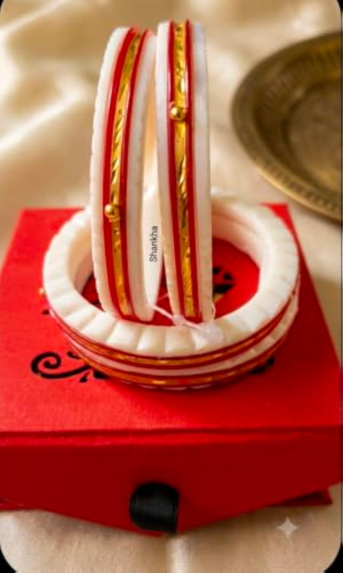 Women's Gold-Plated Shakha Pola Pair Bangles