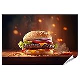 islandburner Prime Bild Poster Close Up Hamburger Gastronomie Pommenbude Imagen de Cocina para Cocina Premium Fotos Impresión fotográfica
