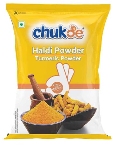 Image of Chukde - Haldi Powder - Turmeric Powder - Ground Spice for Authentic Flavor and Wellness - Ideal for Cooking, Herbal Teas, Health Benefits, and Skincare - 100 Gm - Pack Of 5