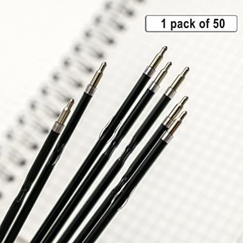 Linbsunne 50 Pieces Ballpoint Pen Refills Black Ink Medium Point 1Mm (50-Black Ink) #TOP4