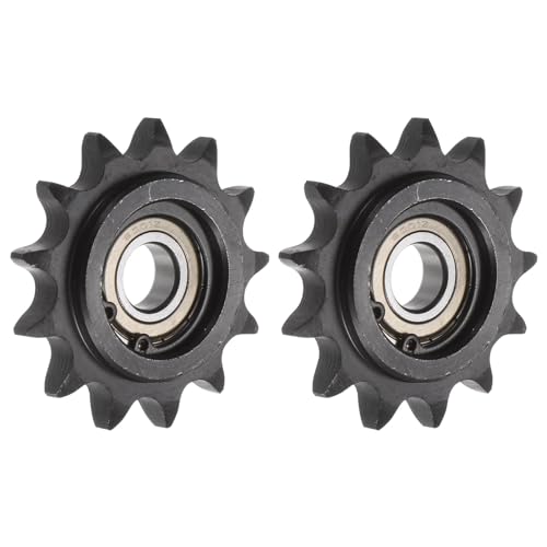 QUARKZMAN 2 Stück DIN(ISO) 08B Rollenketten-Abtriebsritzel mit 12 mm Bohrung, 1/2" Teilung, gehärtetes 13-Zahn-Spannritzel, Einzel-Lager (B-Typ) einsetzbar