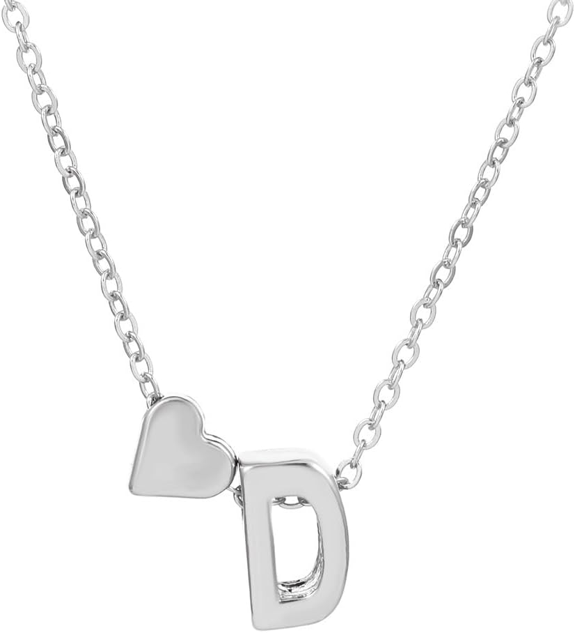 – Initial Necklaces Tiny Letter Pendant Personalized Cute A-Z Letter Monogram Name Stainless Steel Necklace Trendy Dainty Jewelry for Women Gift