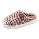Pantuflas de punto para hombre, zapatos de interior suaves rosa y gris, forro de felpa cómodo, pantuflas antideslizantes cálidas para invierno, ideales para relajarse en casa y comodidad diaria, café,