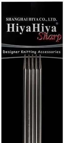 HiyaHiya Double Point 6 inch (15cm) Sharp Steel Knitting Needles (Set of 5) Size US 1 (2.25mm) HISSTDP6-1