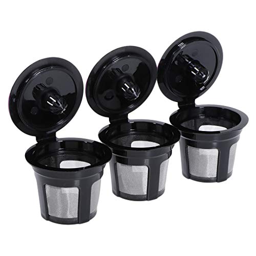 Baoblaze - Pacote com 3 filtros de café KCups reutilizáveis para Keurig 2.0 1.0 K550/K560 - Preto, 4