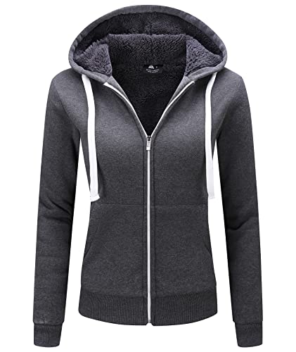 Image of SWISSWELL Hoodies for Women Winter Fleece Sweatshirt - Full Zip Up Thick Sherpa Lined Hooded Jacket