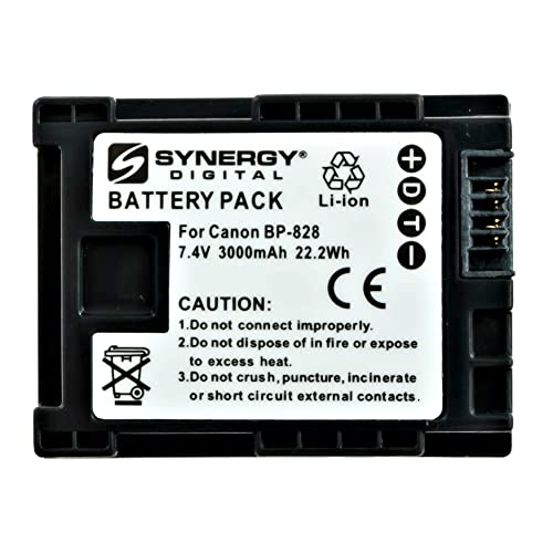 Synergy Digital Camcorder Battery, Compatible With Canon Bp-828 Camcorder Battery (Li-Ion, 7.4V, 3000 Mah) #TOP3