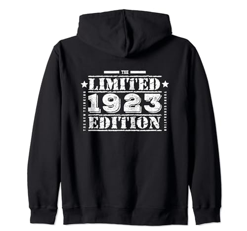 Cumpleaños de edición limitada de 1923 para hombres y mujeres Sudadera con Capucha