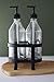 Rail19 Vintage Clear Kitchen Dish + Hand Soap Dispenser Set with Black Metal Stand - Perfect for Kitchen Sink, 16oz