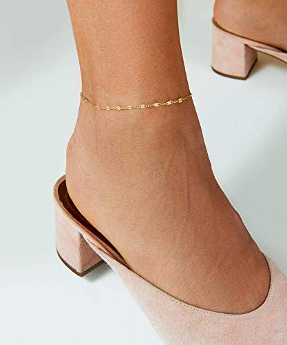 S.j Jewelry Handmade Ankle Bracelets For Women, 14K Gold Filled/Silver/Rose Gold Dainty Pearl Lucky Star Beads Lace Chain Adjustable Foot Chain For Womens-Ank-1-Lace #TOP4