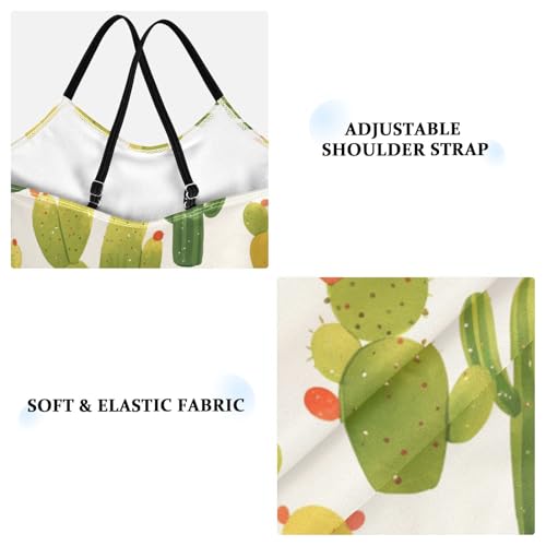 KLL Watercolor Saguaro Cactus Girl 1 Piece Swimsuit Beach Swimming Suits Adjustable Shoulder Strap Quick-Dry3
