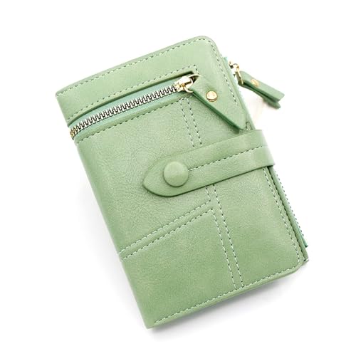 Buckle Zipper Short Women's Purse Large Capacity Multi-card Wallet(Gray)