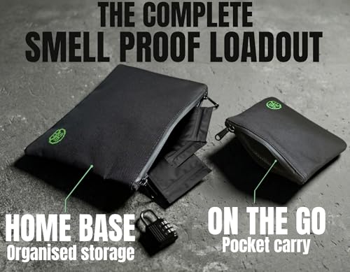 Stash Bros Smell Proof Bag - Large & Small Smell Proof bags + Lock & Odor Proof Bags - Smell Proof Pouch Container - Image 2